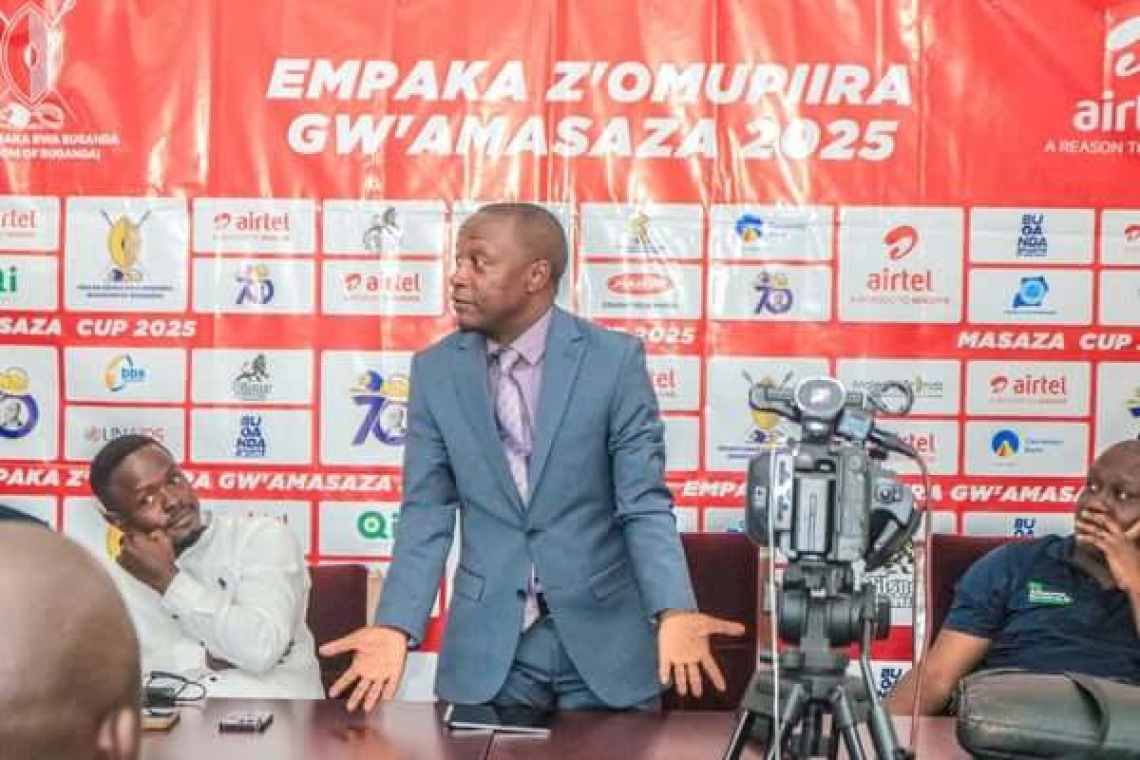 Hon. Serwanga Ssalongo addressing football managers Hon. Serwanga Ssalongo addressing football managers